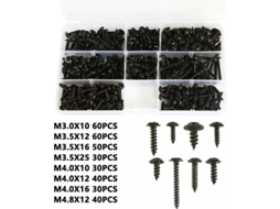 340 Parafusos Autoatarraxantes Para Chapa Metálica Em Aço Inoxidável Carbono Preto -aquaforge