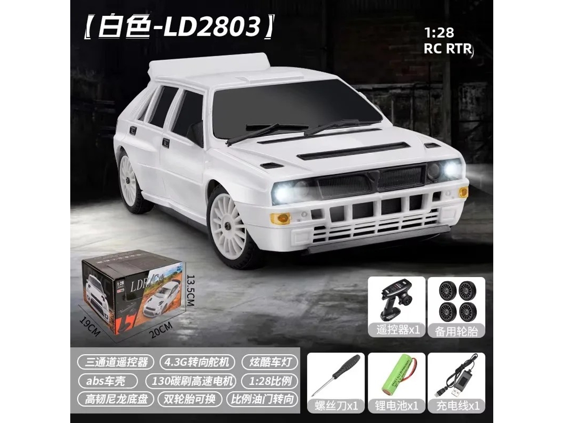 (ld2803 Branco) Carro De Corrida Rc Drift - Escala 1:28 - 2.4g Controle Remoto 4wd Motor De Alta Velocidade - Brinquedo De Carro Em Miniatura