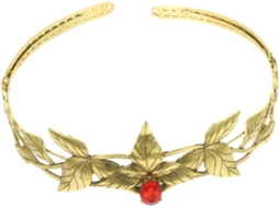 Tiara Decorativa Com Design De Folha Em Liga Metálica Vermelha E Dourada Antiga, Tamanho Único, Acessório Para Cabelo.