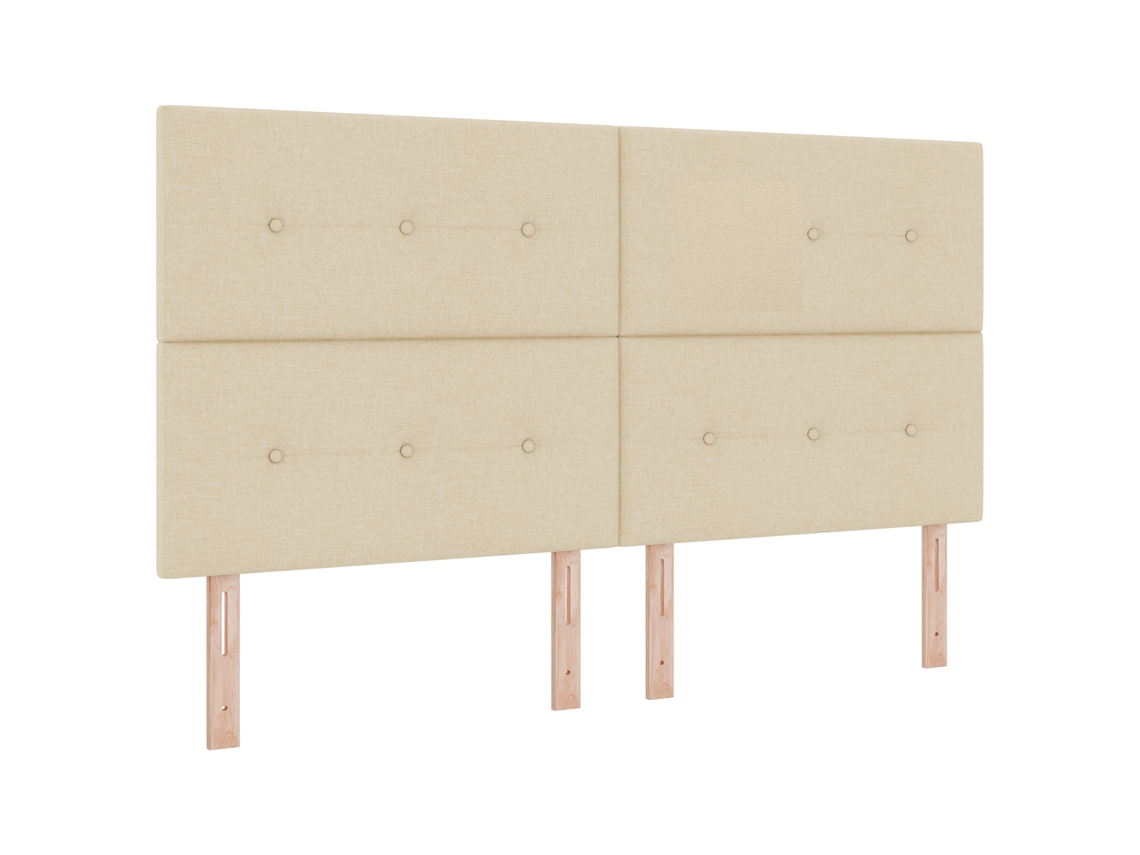 Conjunto 1 Cama Box Vidaxl Creme Tecido (180 X 200 Cm)