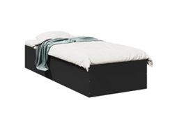 Estrutura de Cama MAISON EXCLUSIVE Derivados de Madeira Preto (75x190 cm)