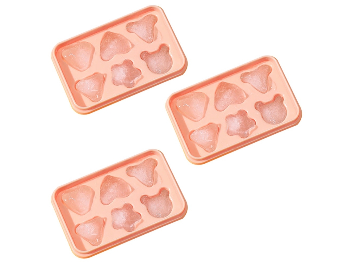 Elysve Forma Para Gelo Em Silicone 3 Peças Flexível Com Tampa