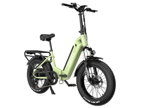 Bicicleta Elétrica ESKUTE Star Dobrável 20X4.0'' Pneu 250W Motor 25Km/H Velocidade Máxima 48V 25Ah Bateria 100Km Alcance Verde