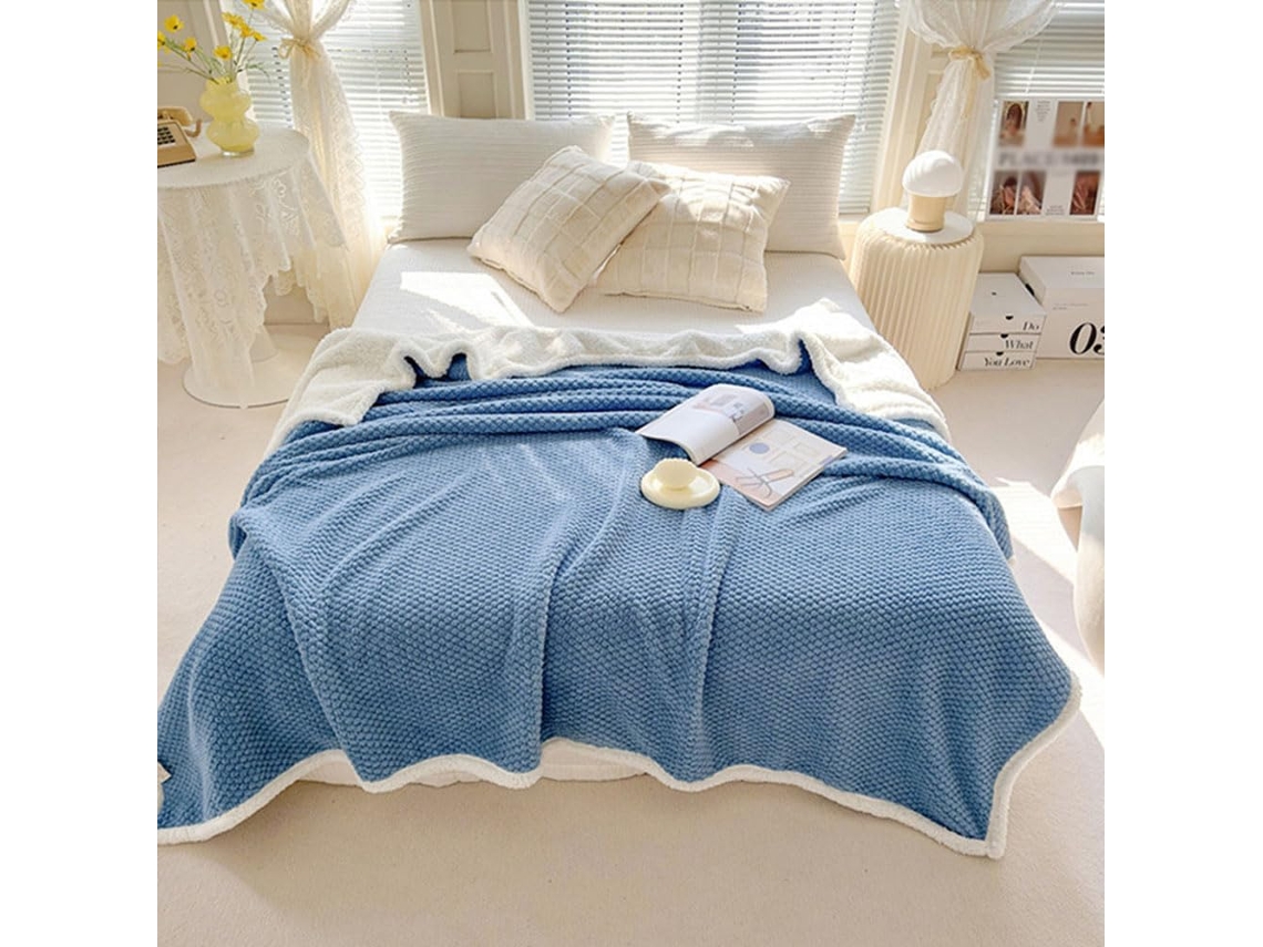 Manta de Lã Berbere Fansu Cor Sólida Super Macia e Fofa Ideal para Cama Lençóis o Inverno 200x230cm, Macio, Qu
