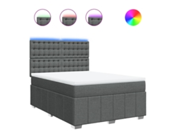 Box Spring Bed, Box Spring Beds Vidaxl Cinzeto Tecido (160 X 200 Cm)