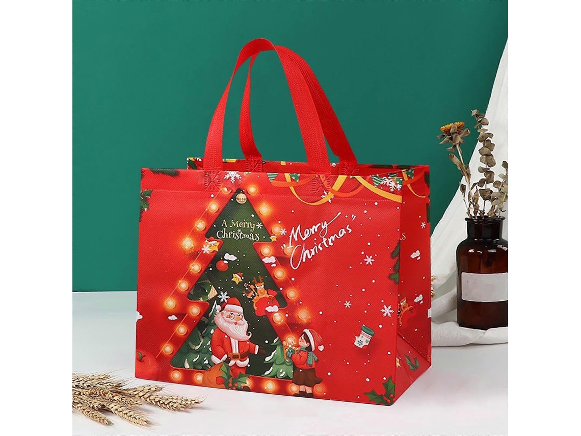Sacos De Presente De Natal Keeplus 32,5x25x17 Cm, Compatíveis Com Lembrancinhas De Mesa De Natal Sacola Reutilizável Com Alça D Aquaforge