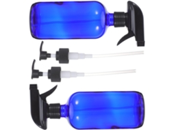 Nuobesty Frasco De Vidro Recarregável Com Spray, 2 X 500ml Azul, Com 2 Bombas De Pressão E 2