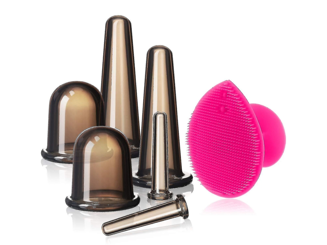 Conjunto de ventosas faciais para massagem no rosto e nos olhos.