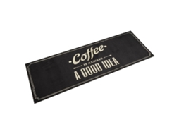Vidaxl Tapete De Cozinha Lavável 60x180 Cm Veludo Texto Café
