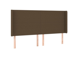 Cabeceira com tecido Abas marrom escuro MAISON EXCLUSIVE (163x16x118 cm)