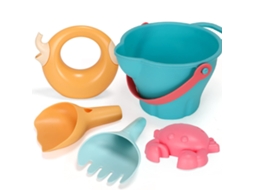 Conjunto De Brinquedos Praia Com Balde, Pá, Peneira Areia, Carrinho, Ancinho, Moldes Para Crianças. -aquaforge