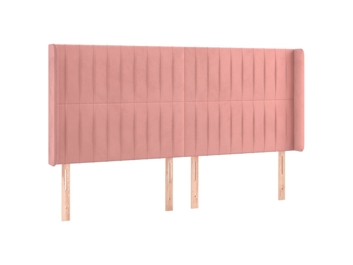 Cabeceira Cama C/ Abas Veludo 203x16x118/128 Cm Rosa MAISON EXCLUSIVE