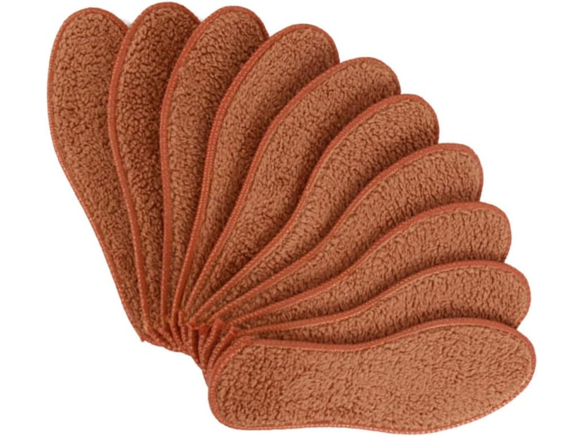 Packove 5-pares De Palmilhas Grossas E Absorventes Alpaca, Desodorizantes E Com Tamanho Ajustável, Marrom