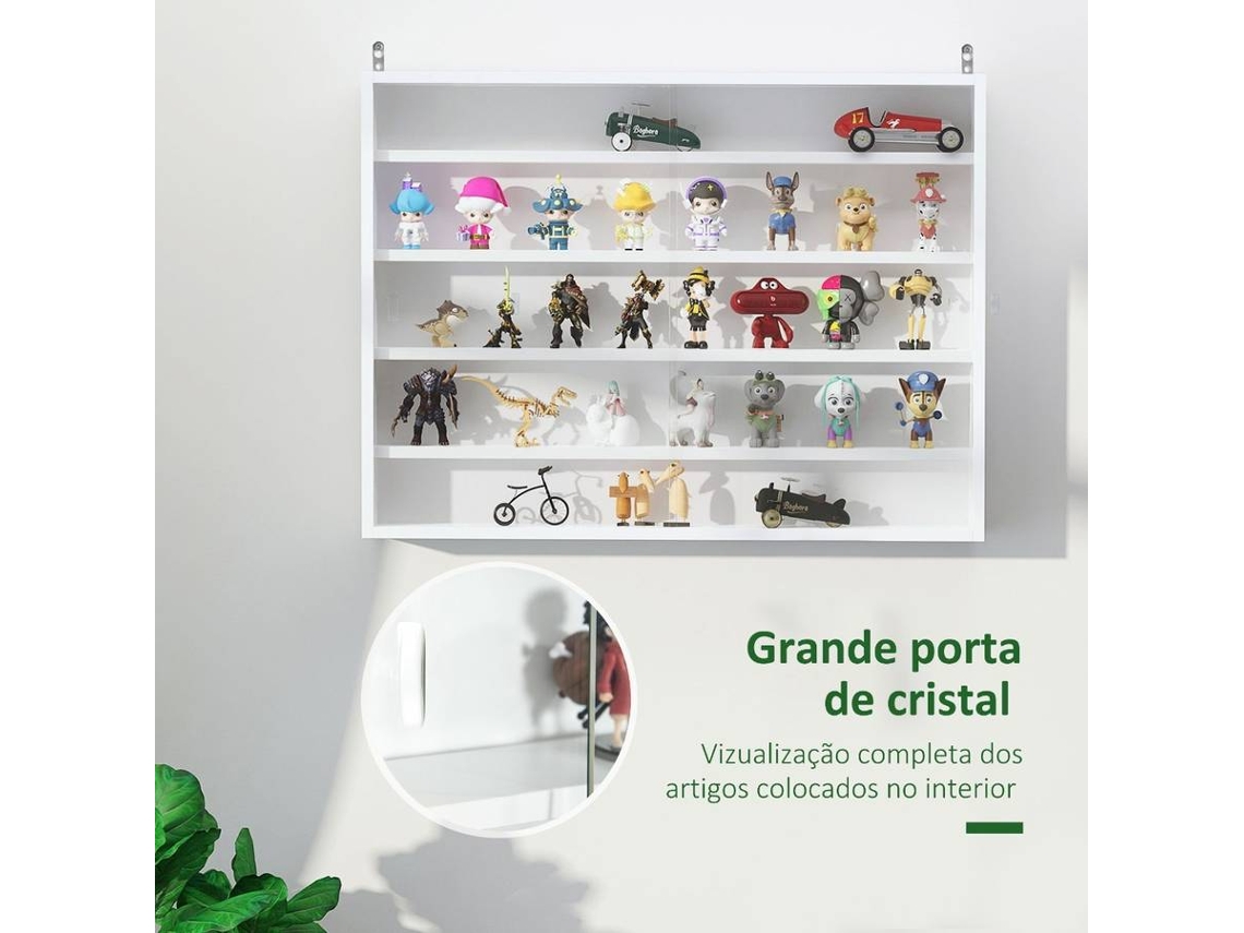 Vitrine de Parede HOMCOM 833-761WT (Branco - Melamina - 80x9.5x60 cm)