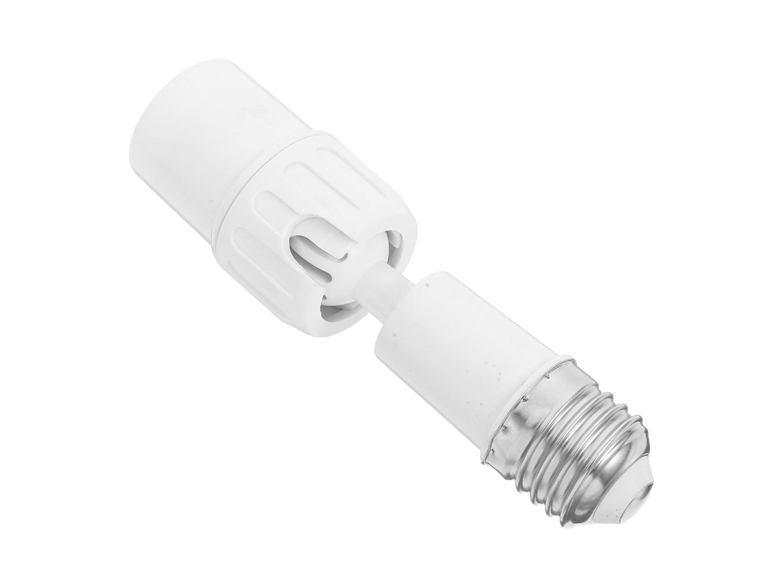 Adaptador De Extensão De Soquete E27 Em Plástico Branco, Com Ângulo Ajustável E