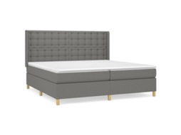 Cama com Molas/Colchão 200x200 Cm em Tecido Cinzento Escuro MAISON EXCLUSIVE