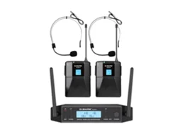 (2 Conjuntos De Microfones De Lapela Sem Fio Estilo Fone De Ouvido), Frequência Ajustável, Alcance De Transmissão De 50 Metros.