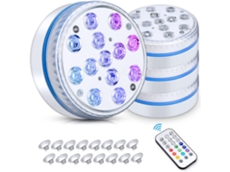 Luzes Submersíveis Recarregáveis Brilhantes, Luz Submersível De Led Para Lago Com Classificação À Prova Dágua Ip68, Ímãs, Ventosas Para Banheira, Lag