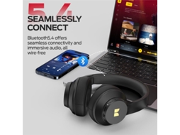 Auscultador De Jogos Monstro Mission100 Sem Fios Bluetooth 5.4, Driver De 40 Mm, Cancelamento De Ruído Por Ia, Reprodução De 40 Horas, Dobrável, 3,5 Mm