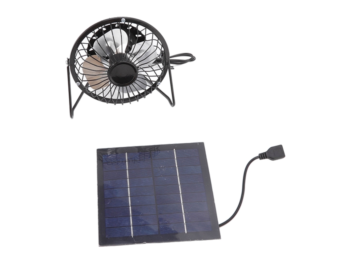 Ventilador Usb Solar Portátil 5v 2.5w Painéis Fotovoltaicos