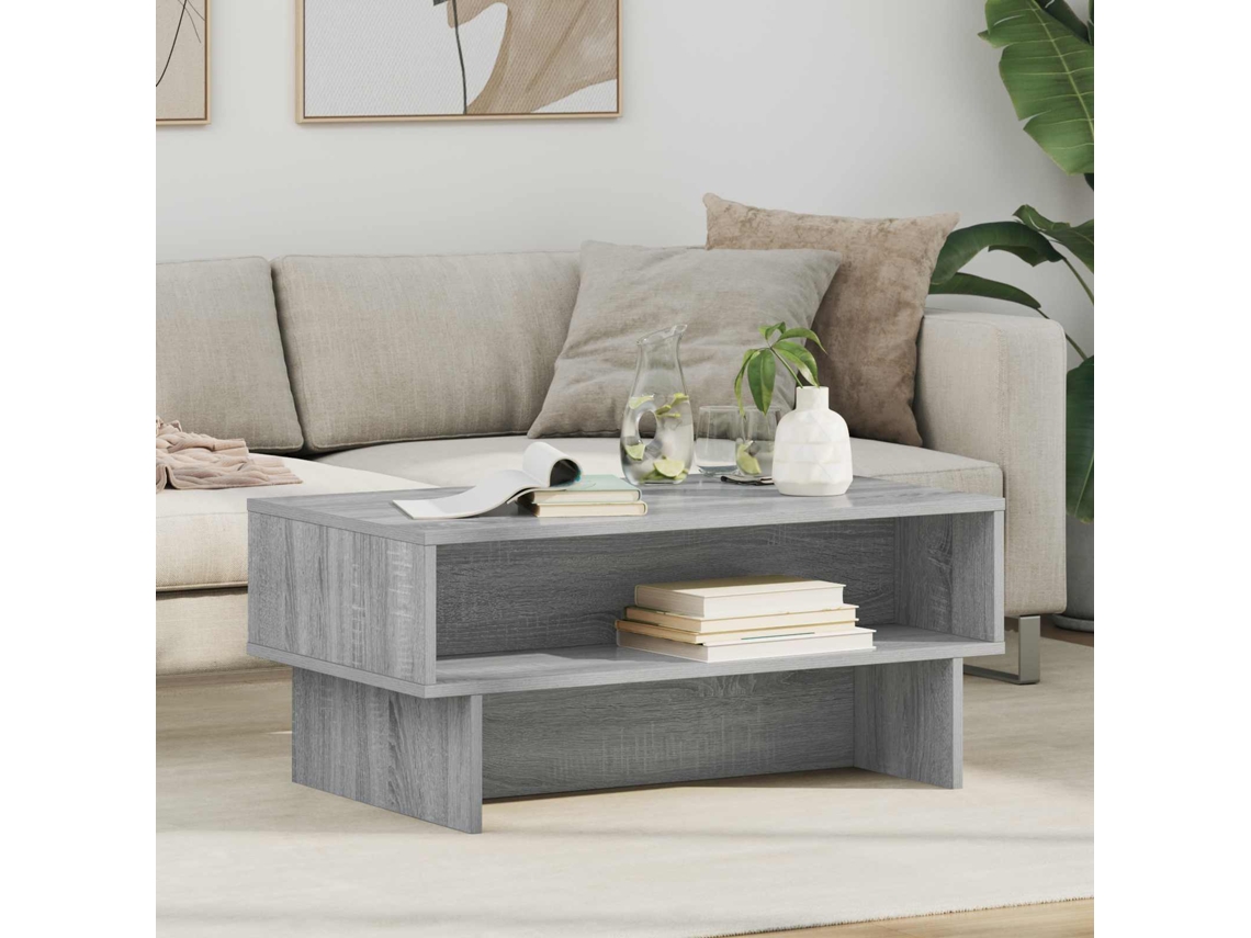 Vidaxl Mesa De Centro Cinza Sonoma 80 X 46 X 35 Cm