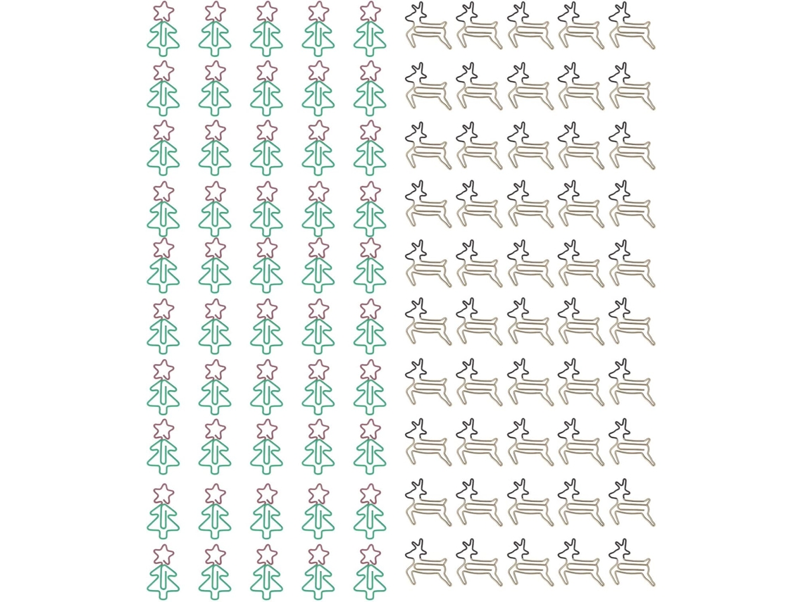 100 Mini Clips De Papel Em Formato De Árvore De Natal E Rena, Clips De Metal Para Organizar E Classi Gokoco