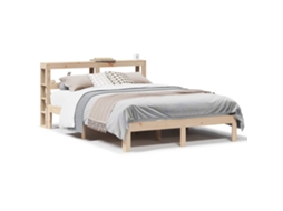 Bed Frame, Bed Frames Vidaxl Marrom Madeira De Pinho (120 X 190 Cm)