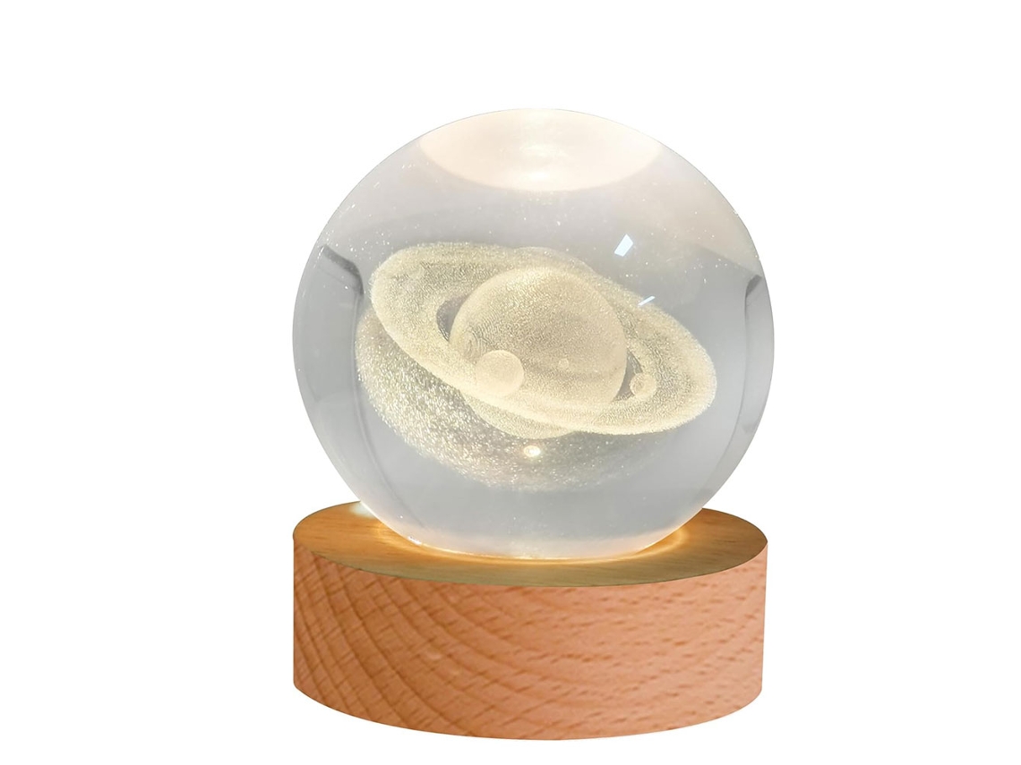 KOFIHETY Bola de Cristal LED para Luz Noturna Bola Galáctica com Saturno