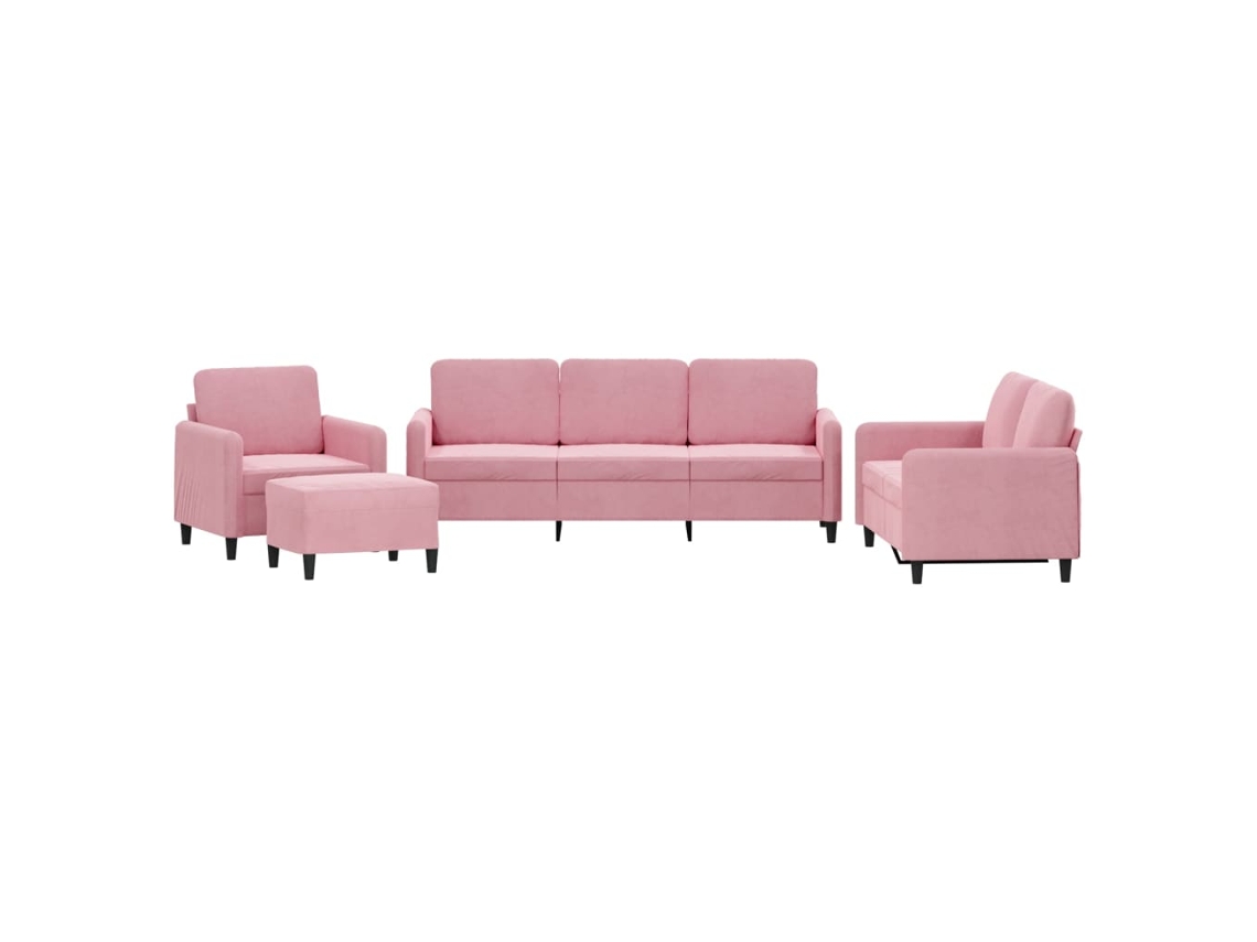 Sofa Set, Sofa Sets Vidaxl Cor-de-rosa Veludo (n/a)