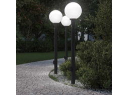Vidaxl Conjunto De 3 Postes De Iluminação Com Sensor E Tomada, 120 Cm, Pretos, Ip44