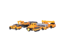 Primerox brinquedos de Veículos de Engenharia de Liga 1:64 6pcs com Deslize e Rotação para Crianças