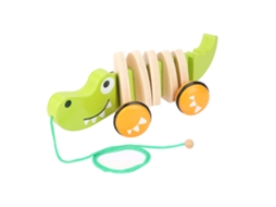 Ats brinquedo de Madeira com Corda para Crianças Pequenas Crocodilo Walk a Long Brinquedo de Arrasto