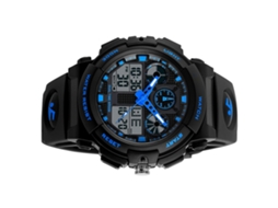 Relógio esportivo digital masculino Skmei 1270 com alarme, cronômetro, resistência à água de 5 ATM e visor luminoso.