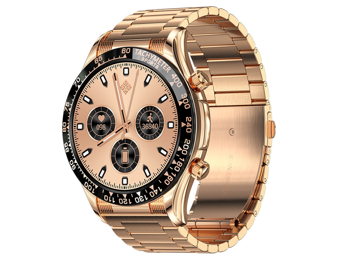 Smartwatch YIZHOOD Te162 Rastreador de Fitness Nfc À Prova de Água Chamadas Bluetooth Ouro