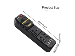 Laxiscreed Inversor De Carro 200w Com 4 Usb Para Carregamento Rápido E Conexões Seguras