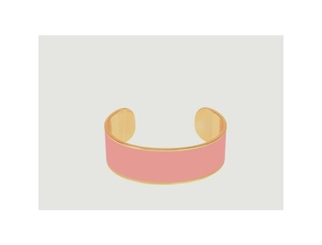 Pulseira Jonc Bangle Up Ss19 Metal Dourado Esmalte Rosa Claro Ajustável 2 Cm