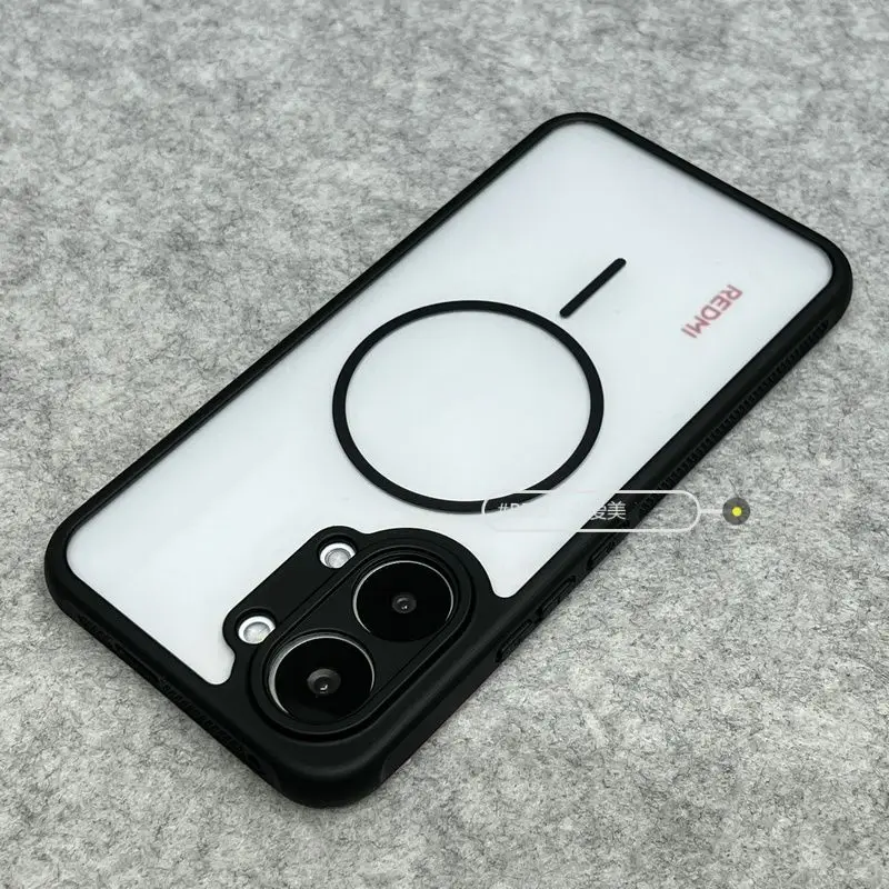 Capa Para Celular (poco X8 Pro Preto) Com Moldura Fosca Magnética E Agradável Ao Toque, Com Dissipação De Calor.