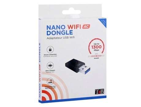 Chave WiFi preta TNB Nano AC 1300 Mbps