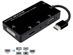 Adaptador HDMI Lurelia Cabo para VGA, com áudio e alimentação, preto.