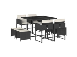 Garden Dining Set, Garden Dining Sets Vidaxl Preto Rattan / Vime (n/a)