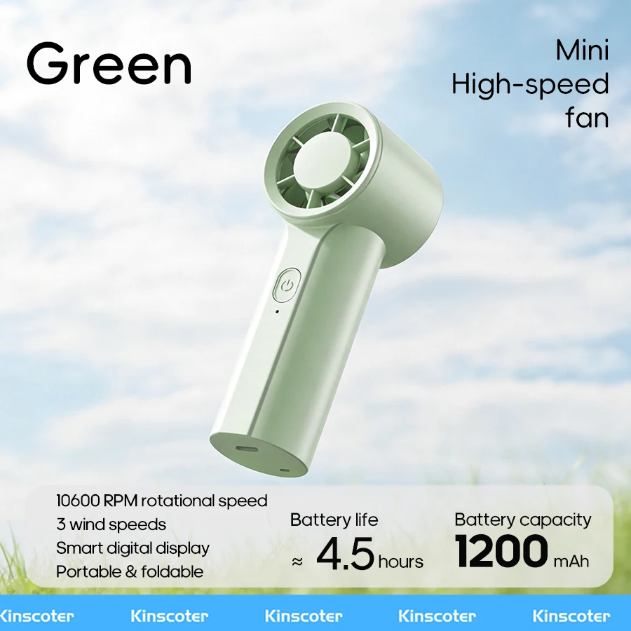 Ventilador Portátil Recarregável, 1200 Mah, 3 Velocidades MDUG
