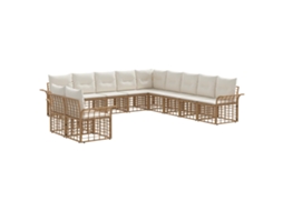 Maison Exclusive - Conjunto De Sofás Para Exterior 11 Unid. Natural E Branco Creme