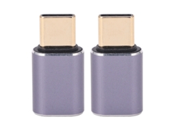 2 Peças Mini Adaptador Usb C 40gbps Macho Para Fêmea Tipo C Com Carcaça De Liga De Metal Para Notebook E Smartphone