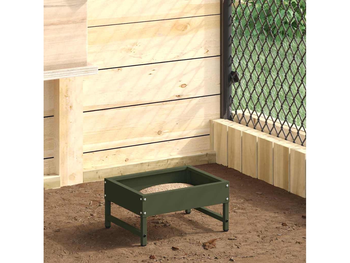Vidaxl Comedouro Para Pássaros Verde Oliva 80 X 28 X 13.5 Cm