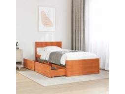 Vidaxl Cama Sem Colchão 90x190 Cm Madeira De Pinho Maciça Castanho-mel