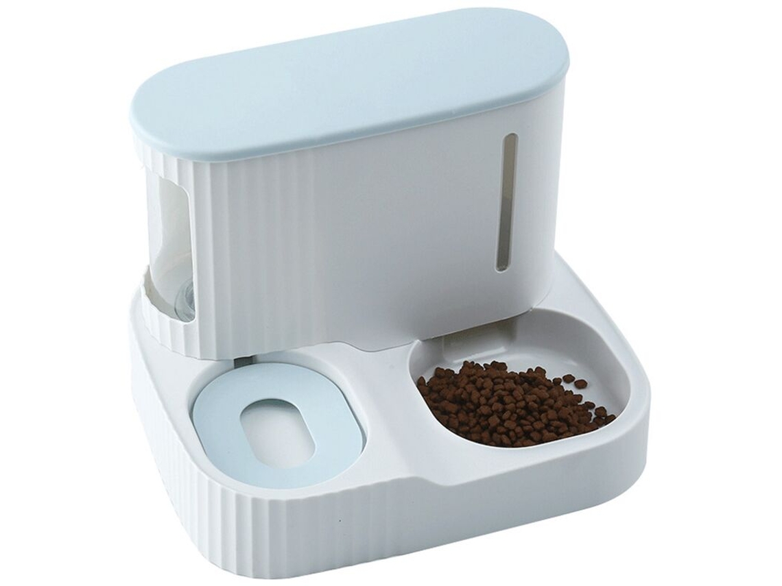 Comedouro Automático para Gatos com Reservatório para Ração Seca e Água, Azul AQUAFORGE