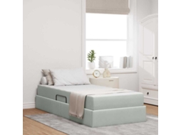 Vidaxl Cama Com Arrumação E Colchão Cinzento-claro 100 X 200 Cm Veludo