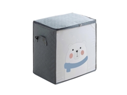 Bolsa De Armazenamento Dobrável, Organizador De Roupas, Cobertores, Edredons, Armário, Suéteres, Caixa Olysi Shop (1 Pacote, Cinza)