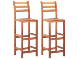 Vidaxl Bancos De Bar 2 Pcs Madeira De Acácia Maciça