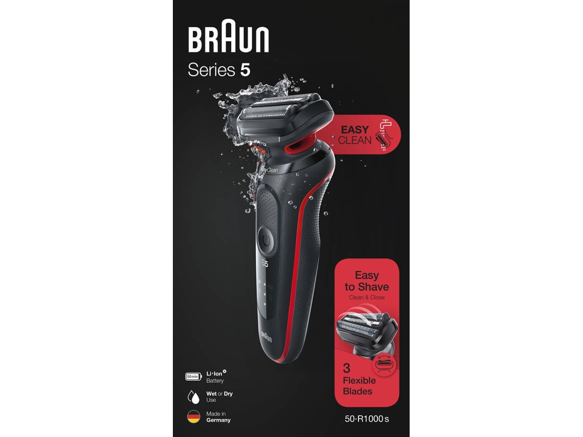 Máquina de Barbear BRAUN 50-R1000S (Autonomia 50 min - Bateria)